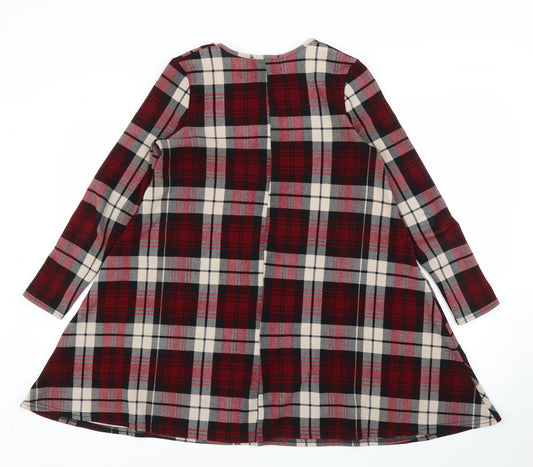 AX Paris Womens Purple Plaid A-Line Size S
