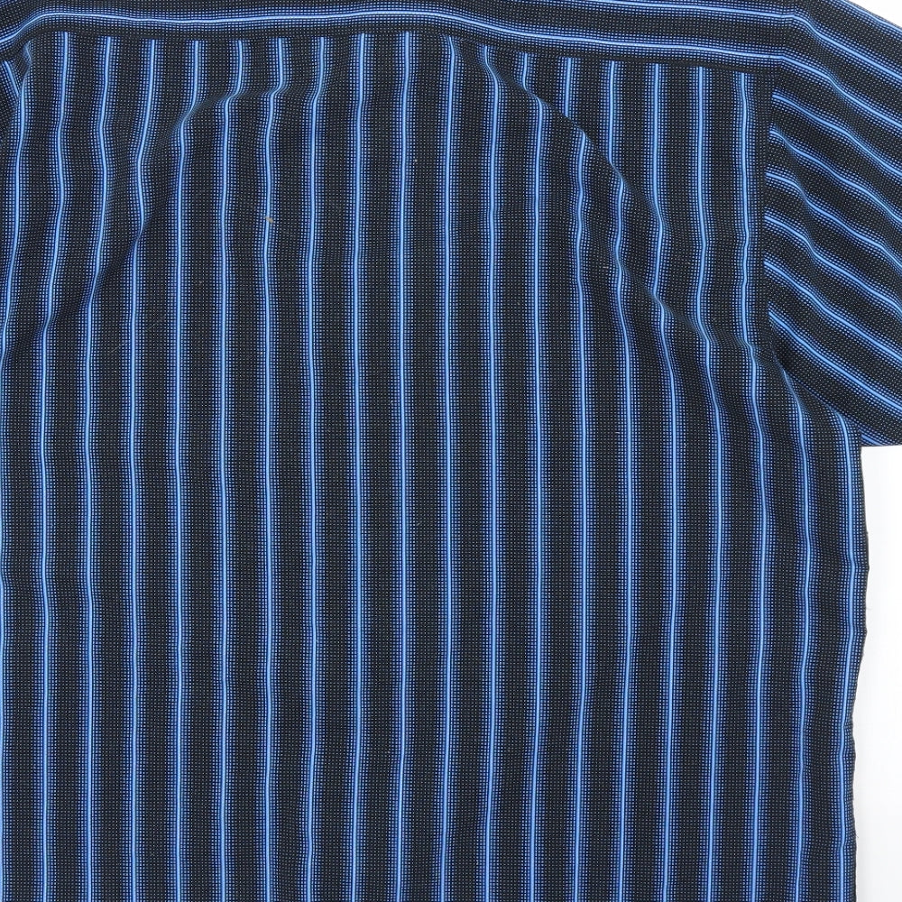 Matalan Mens Blue Striped Button-Up Size L