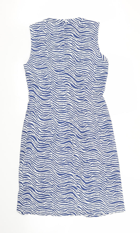 J. McLaughlin Womens Blue Striped Sheath Size S