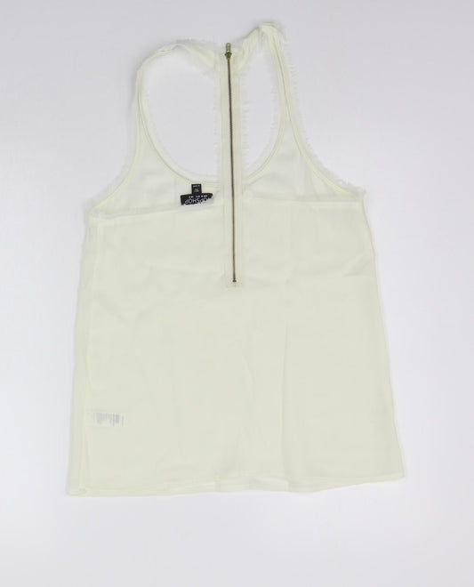 Topshop Womens White Basic Tank Size 8