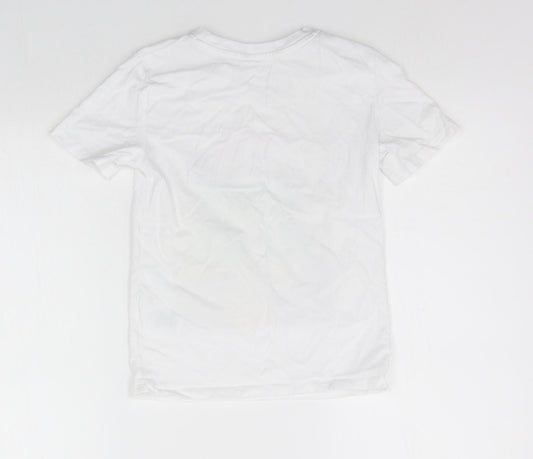 H&M Boys White Basic T-Shirt Size 7-8 Years