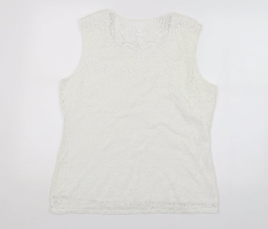 Preworn Womens White Basic Tank Size 16