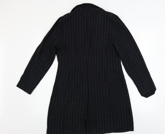 Essentials Womens Blue Striped Jacket Blazer Size 12