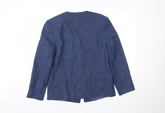 Gold by Michael H Womens Blue Jacket Blazer Size 12