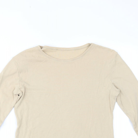 Preworn Womens Beige Basic Blouse Size 14