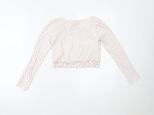 H&M Womens Pink Cropped Blouse Size S