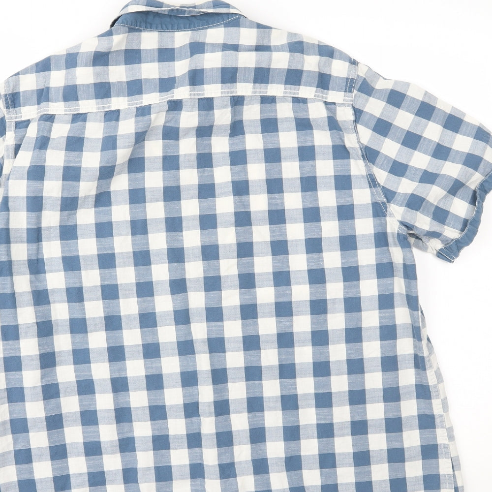 F&F Mens Blue Plaid Button-Up Size XL