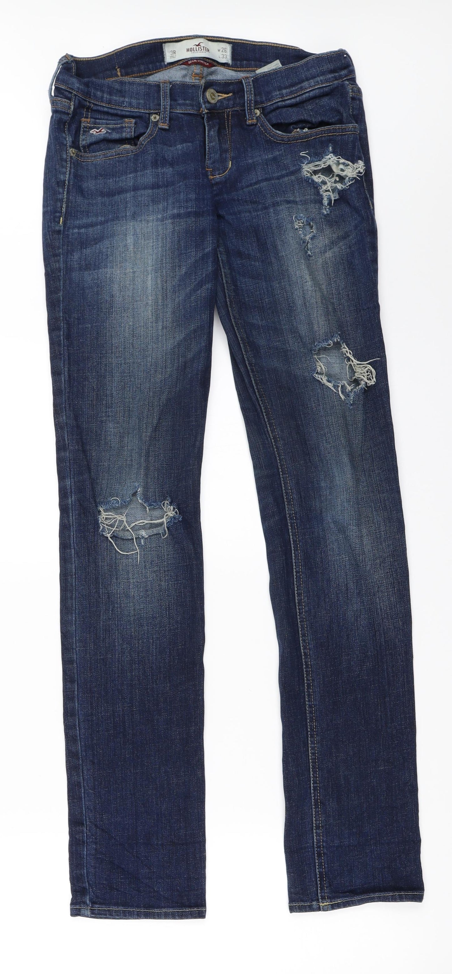 Hollister Womens Blue Denim Straight Jeans Size 26 in L33 in