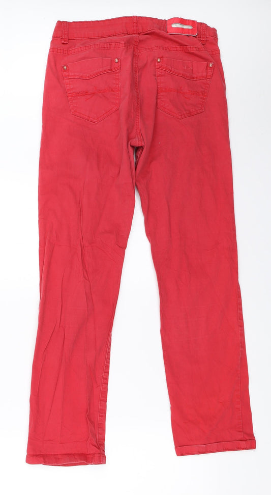 Miss Cherry Womens Red Straight Jeans Size 31 in L28 in