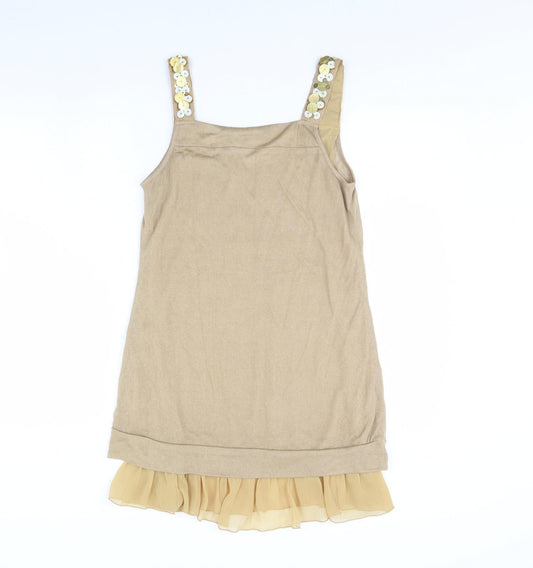 PussyCat Womens Beige Basic Tank Size S