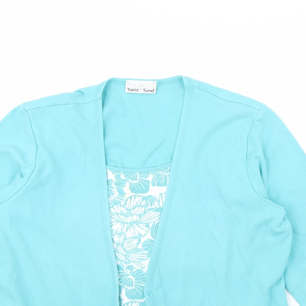 Cotswold Womens Blue Floral Pullover Jumper Size M