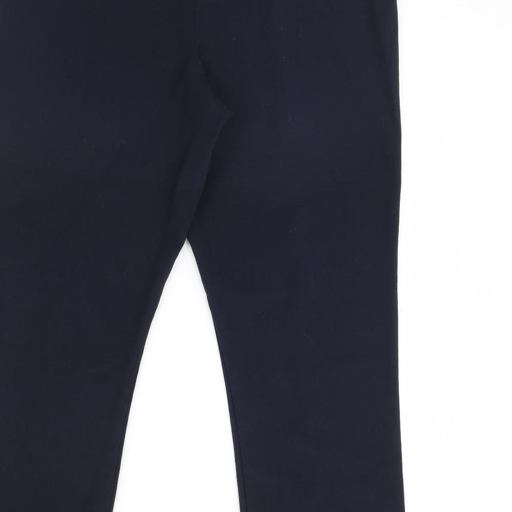 straight Leg Womens Blue Trousers Size 14 L29 in