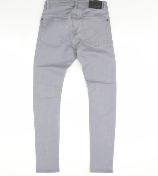 Preworn Womens Grey Denim Skinny Jeans Size 32 in L30 in