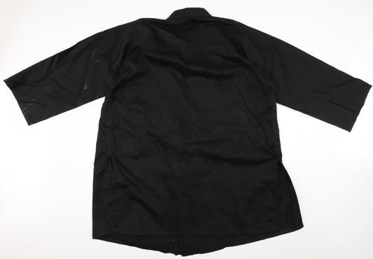 bytomic Mens Black Overcoat Jacket Size L