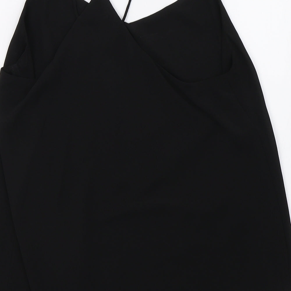 New Look Womens Black Mesh Basic Blouse Size 8