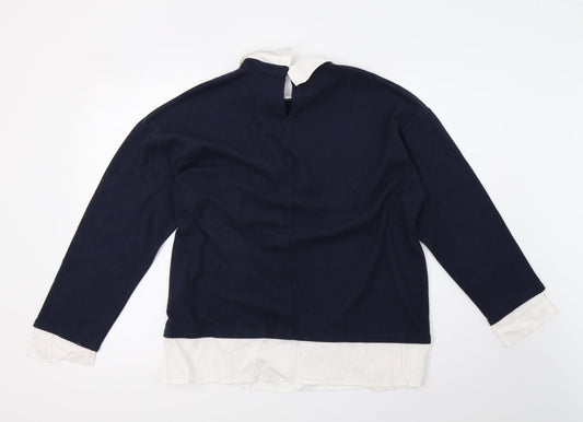 Marks and Spencer Womens Blue Knit Basic Blouse Size 14