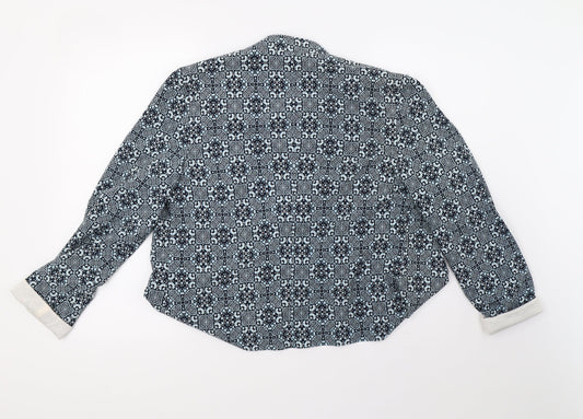 New Look Womens Blue Geometric Jacket Size 14