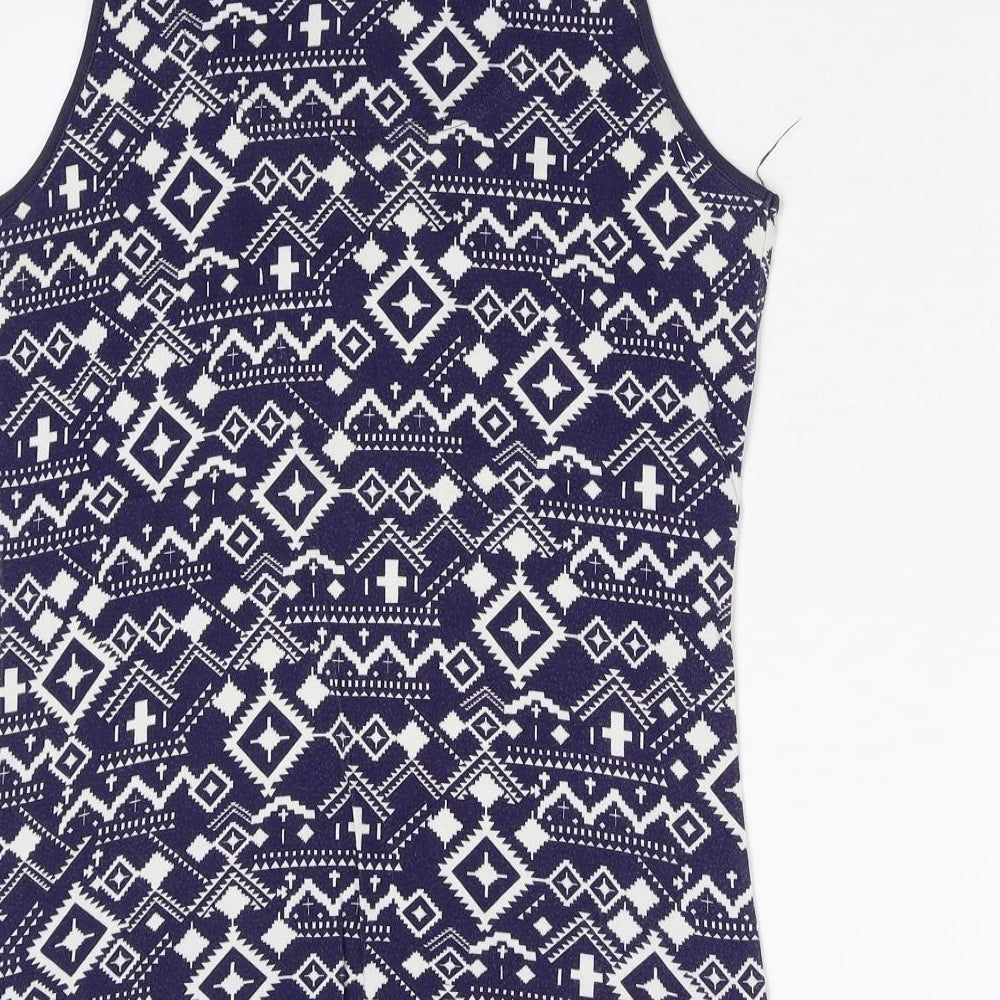 Dorothy Perkins Womens Blue Geometric Basic Tank Size 14