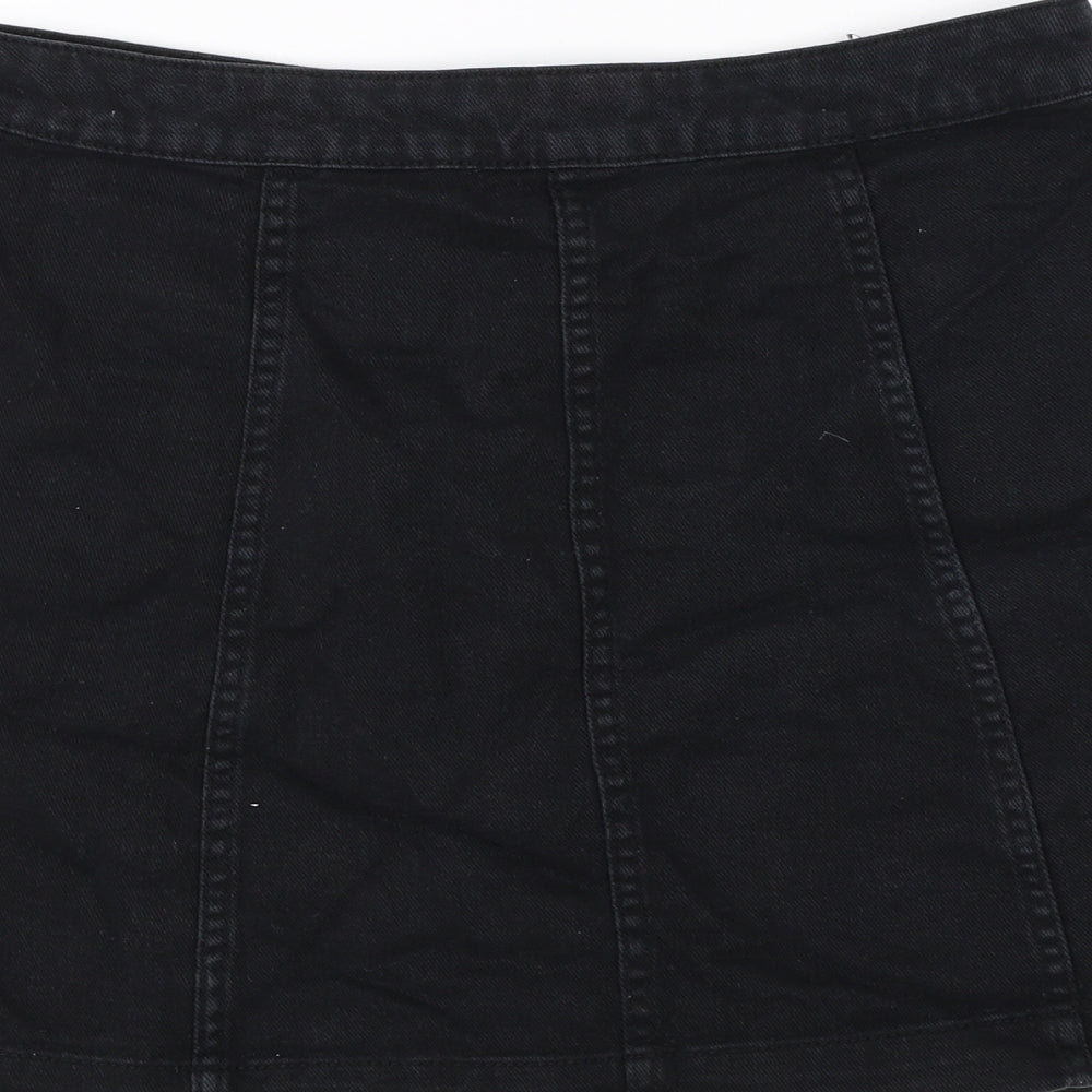 Divided Womens Black Denim A-Line Skirt Size 6