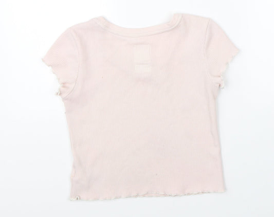 Gap Girls Pink Cropped T-Shirt Size 10-11 Years