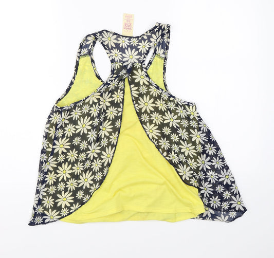 Faded Glory Womens Blue Floral Basic Blouse Size XL