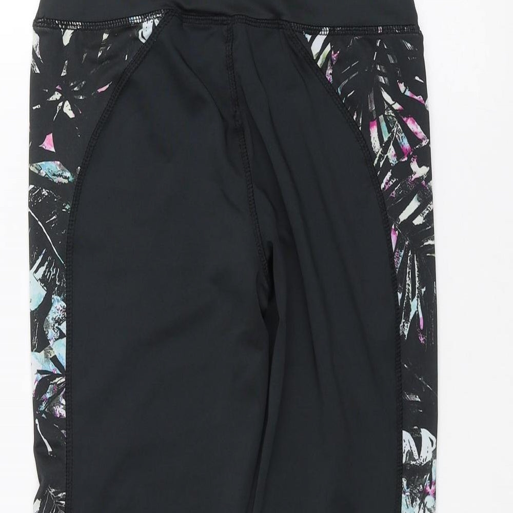 WORKOUT Womens Black Cropped Leggings Size XS L20 in