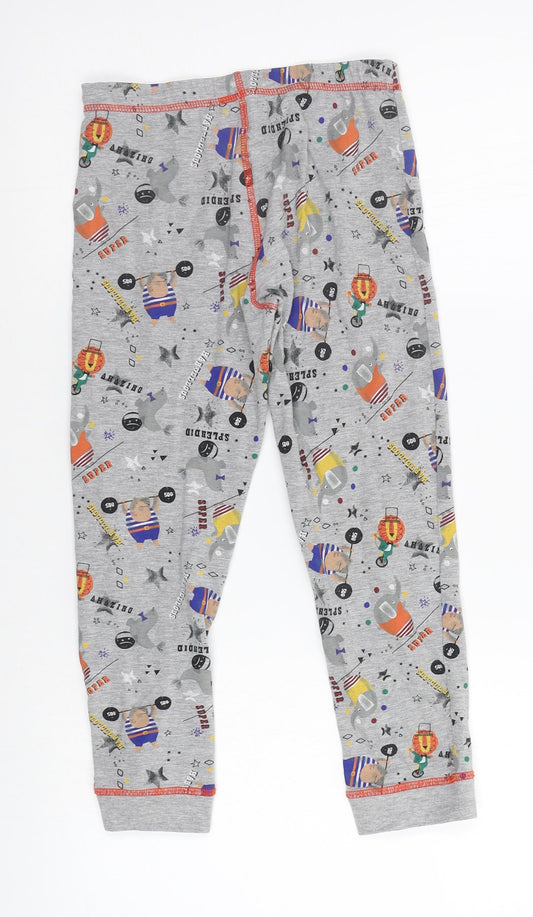 M&S Girls Grey Pyjama Pants Size 7-8 Years - Circus Animals