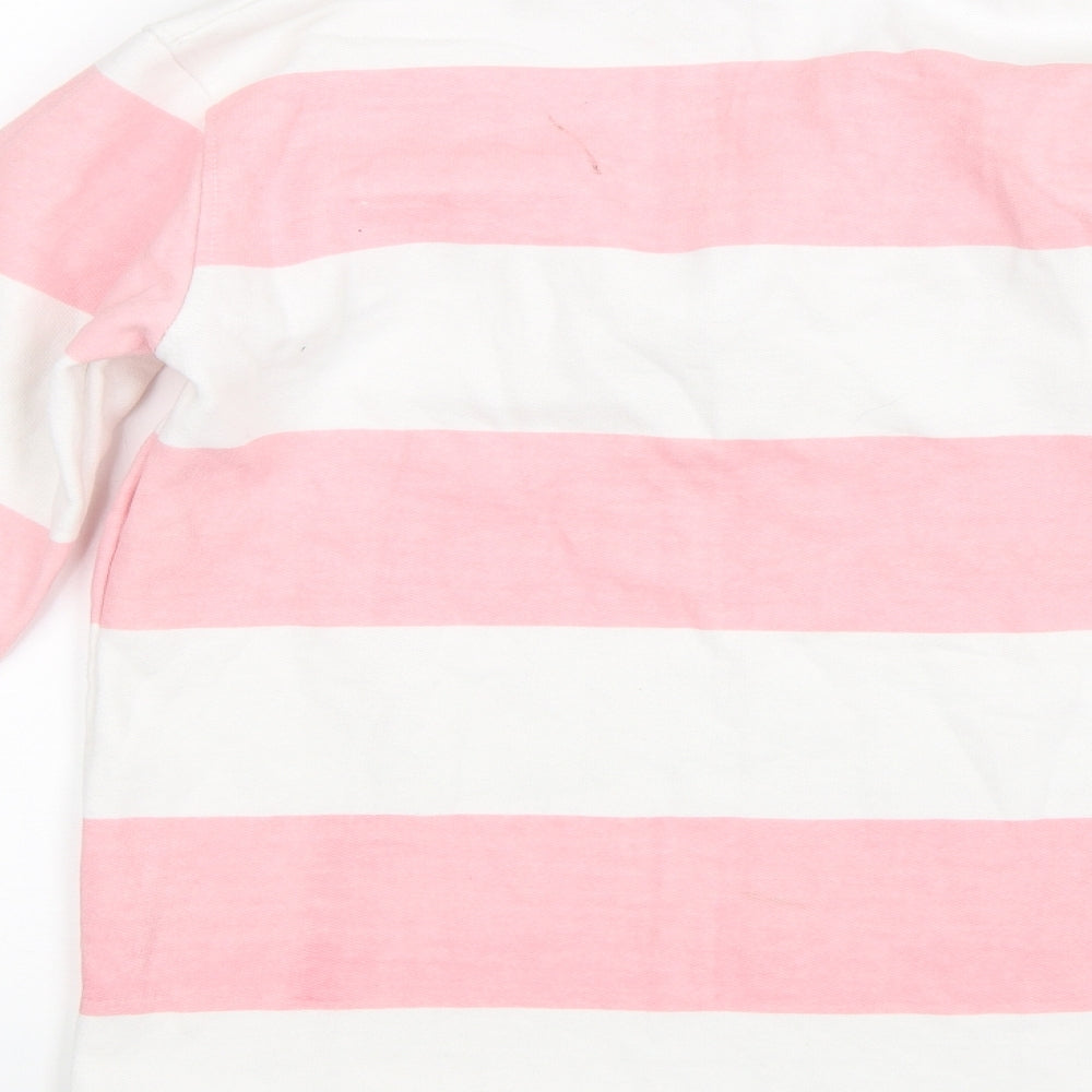 PRETTYLITTLETHING Womens Pink Striped Pullover Jumper Size 4