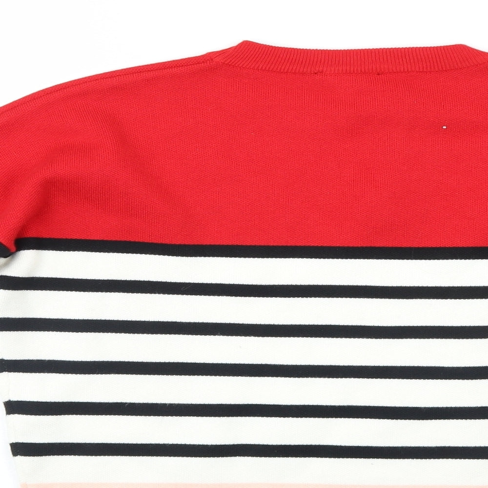 New Look Womens Multicoloured Striped Henley Jumper Size S