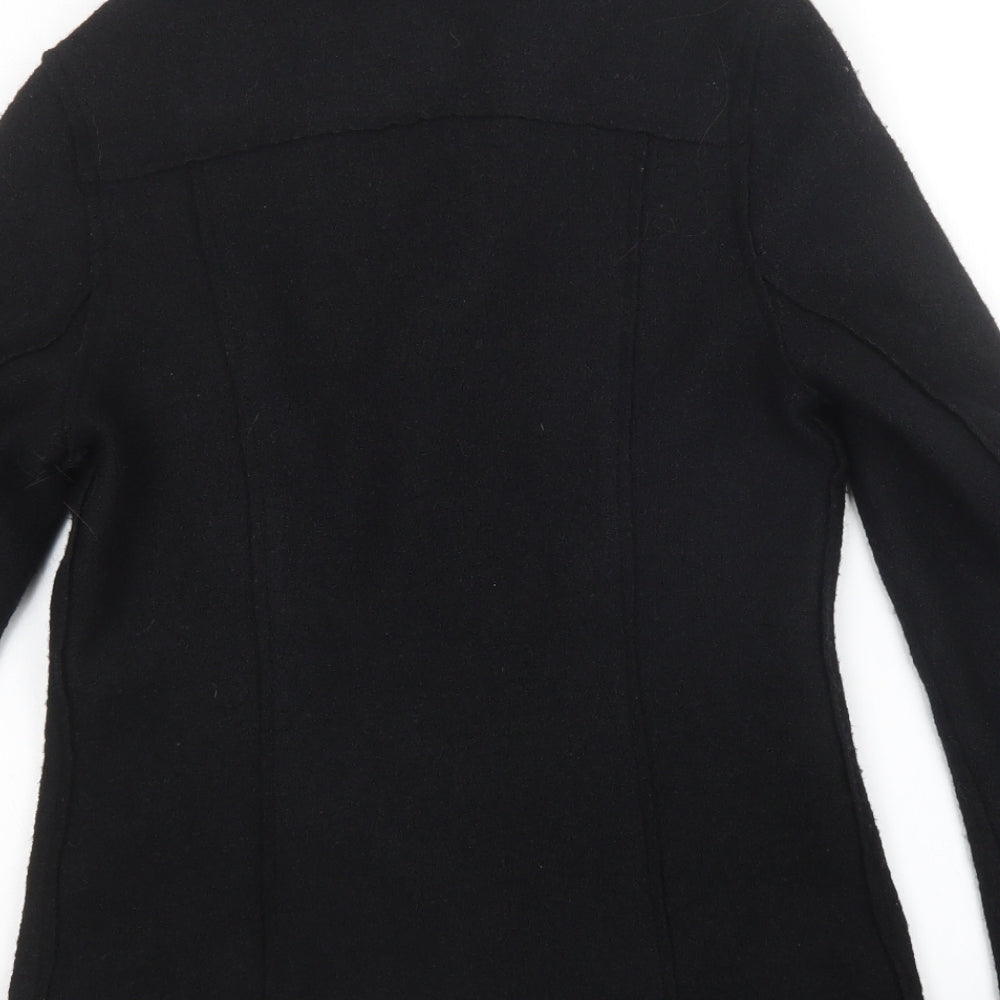 L.O.G.G Womens Black Overcoat Coat Size 6
