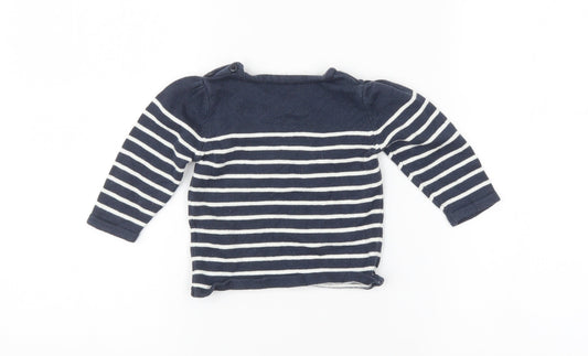 Vertbaudet Baby Blue Spotted Pullover Jumper Size 9-12 Months