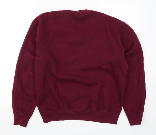 Famona Mens Red Pullover Sweatshirt Size S - Triangle Burgundy