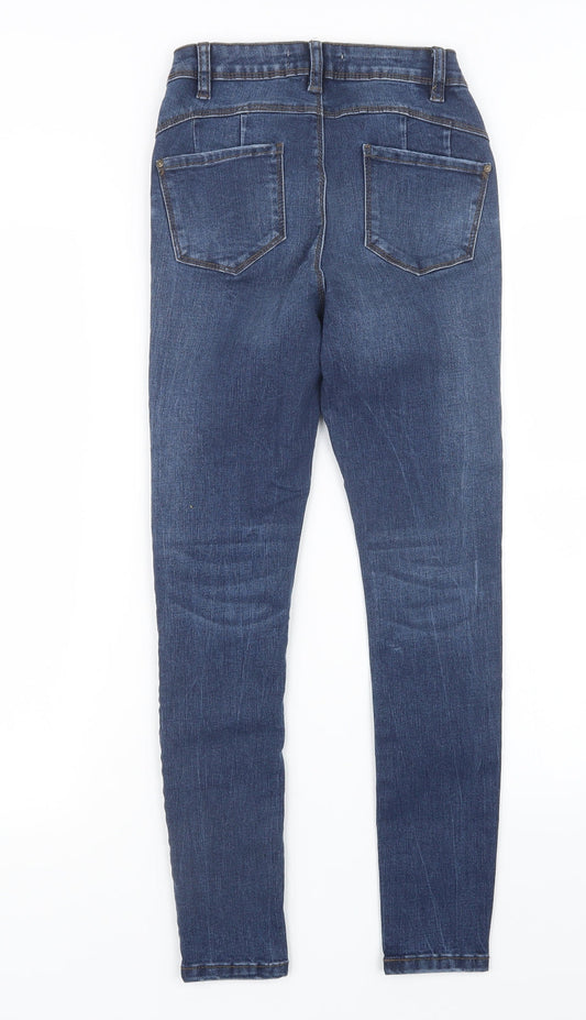 Denim Co. Womens Blue Denim Straight Jeans Size 8 L26 in