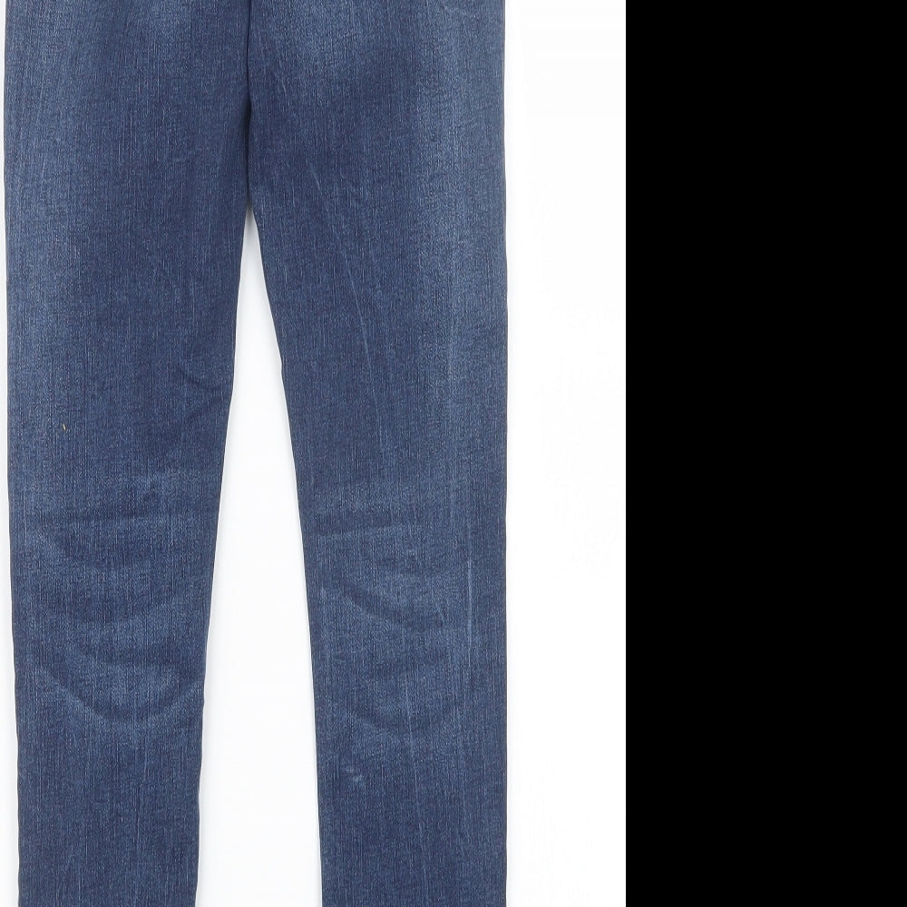 Brand and care label for Denim Co. women’s blue denim straight jeans, size UK 8, 26-inch leg