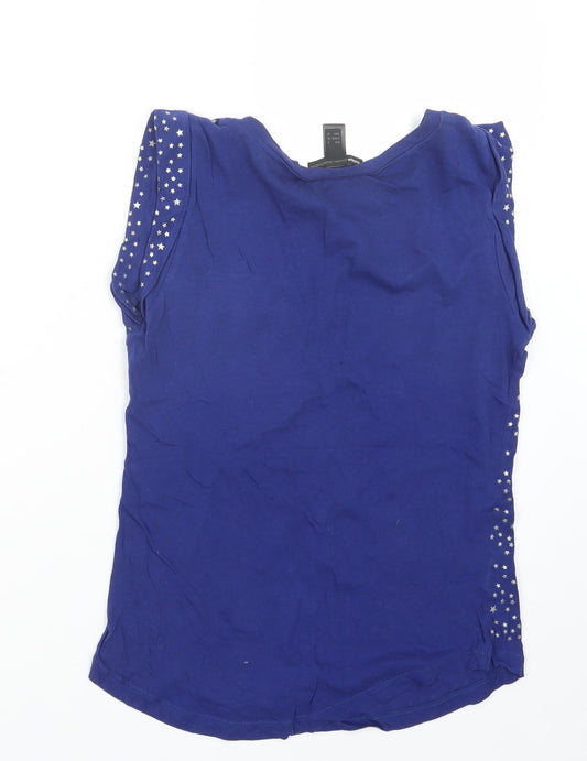 Mango Womens Blue Basic T-Shirt Size S