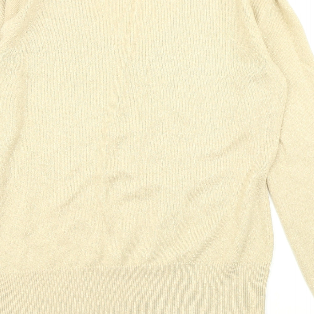 Dorothy Perkins Womens Gold Knit Pullover Jumper Size 12
