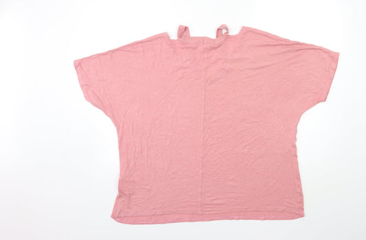 Lottie Womens Pink Floral T-Shirt Size L