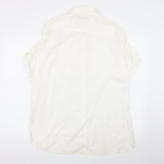Nougat Womens White Basic Button-Up Size 4