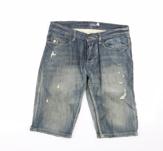 Topman Mens Blue Chino Shorts Size 20 in