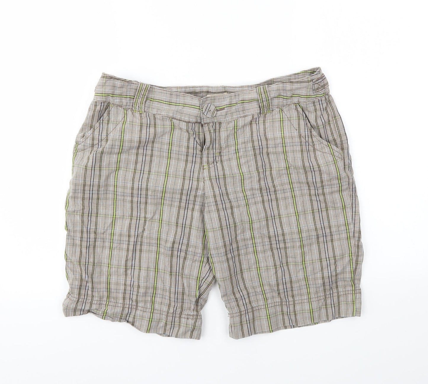 Mossimo Womens Brown Check  Cut-Off Shorts Size 32 in