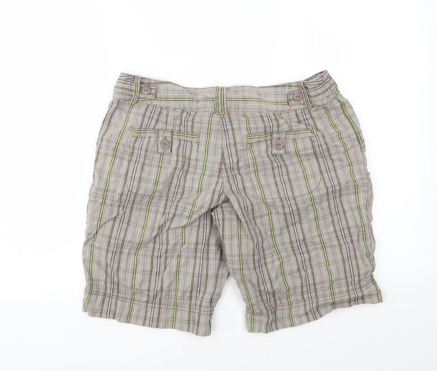 Mossimo Womens Brown Check  Cut-Off Shorts Size 32 in