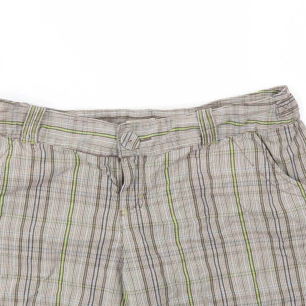 Mossimo Womens Brown Check  Cut-Off Shorts Size 32 in