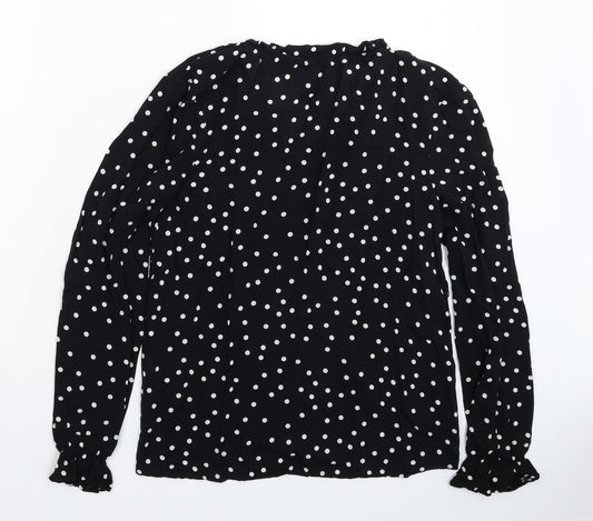 NEXT Womens Black Polka Dot Basic Blouse Size 8