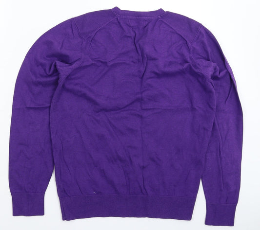 Autograph Mens Purple Knit Pullover Jumper Size M