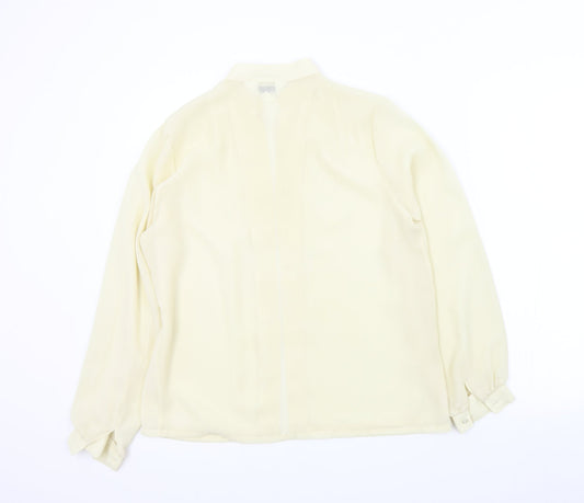 bellino Womens Beige Colourblock Basic Button-Up Size 12