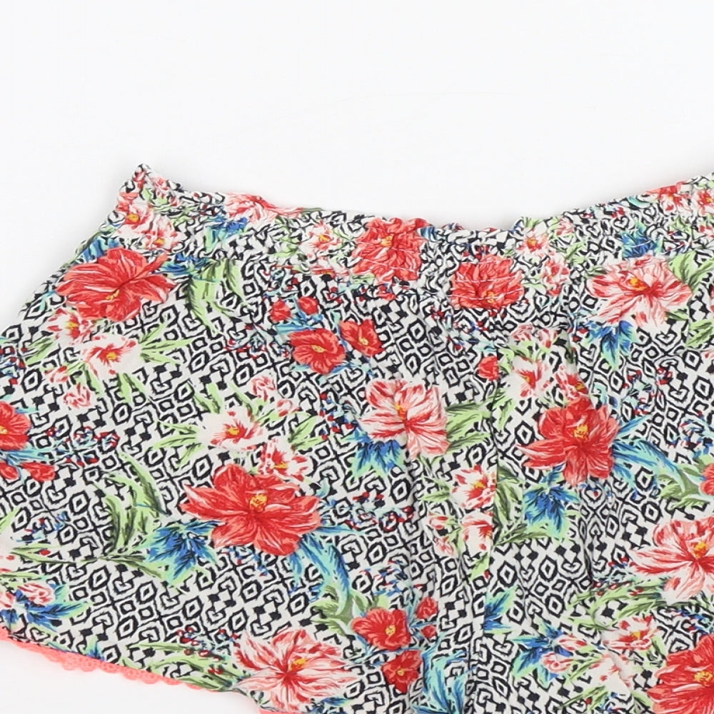 Primark Girls Multicoloured Floral Sailor Shorts Size 8-9 Years