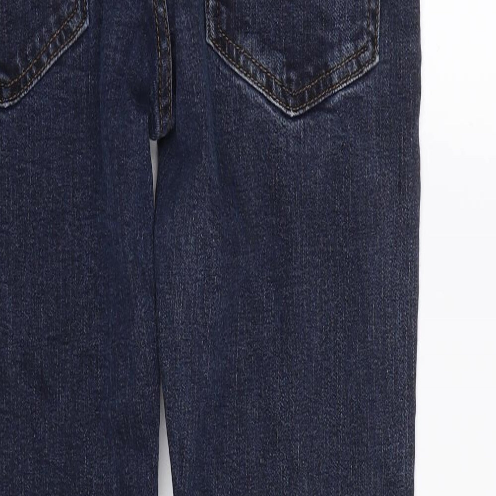 Brand and care label for Denim co women’s blue denim straight jeans, size UK 32, 26-inch leg