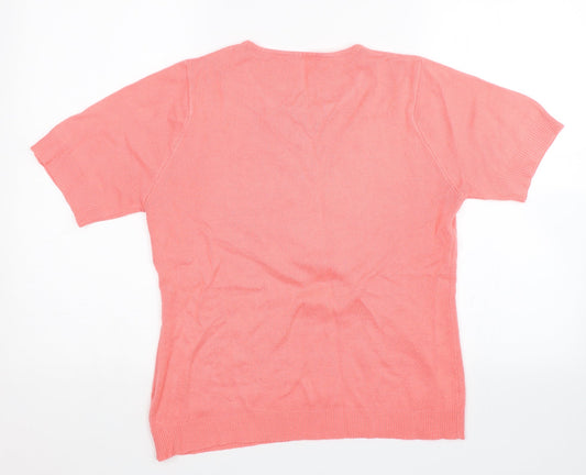 EA Womens Pink Argyle/Diamond Basic T-Shirt Size M