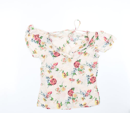 NEXT Womens Pink Floral Basic Blouse Size 8