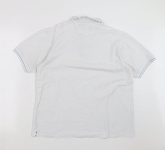 Maine New England Mens White Polo Size M